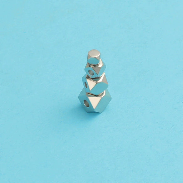 Bracelet Accessories Stainless Steel Geometric Diamond Beads Polygonal Scattered Beads Diy Handmade Jewelry Accessories Electroplated