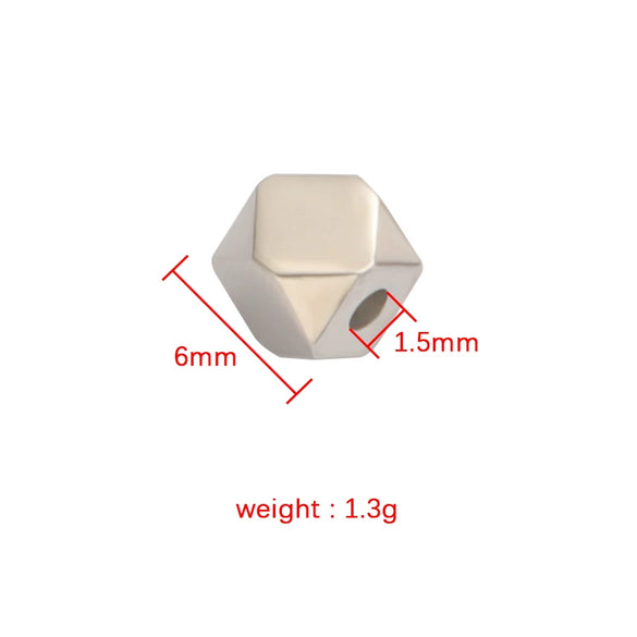 Bracelet Accessories Stainless Steel Geometric Diamond Beads Polygonal Scattered Beads Diy Handmade Jewelry Accessories Electroplated