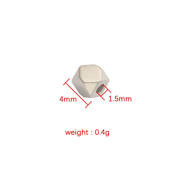 Bracelet Accessories Stainless Steel Geometric Diamond Beads Polygonal Scattered Beads Diy Handmade Jewelry Accessories Electroplated