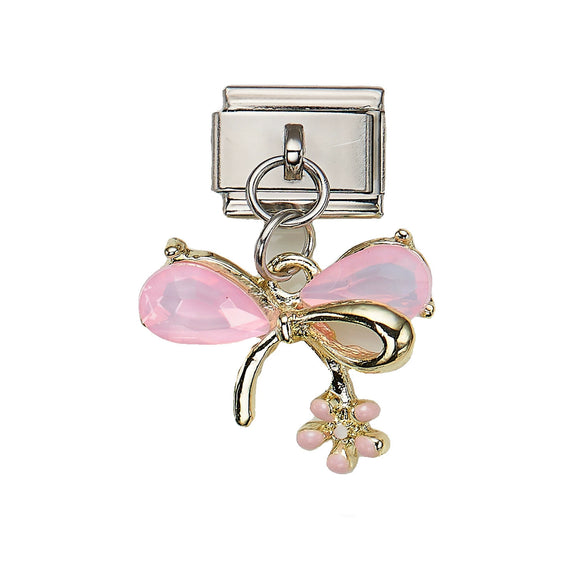 Bracelet Accessories Stainless Steel Removable Hanging Bow Flower Love Dripping Oil Style Unisex