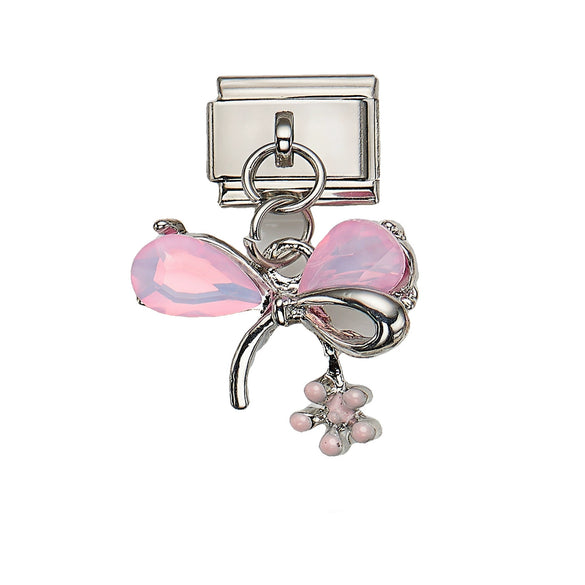 Bracelet Accessories Stainless Steel Removable Hanging Bow Flower Love Dripping Oil Style Unisex
