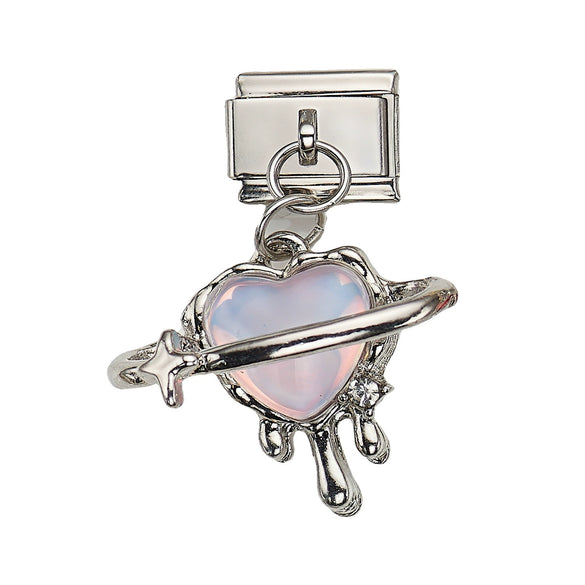 Bracelet Accessories Stainless Steel Removable Hanging Bow Flower Love Dripping Oil Style Unisex