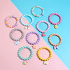 Bracelet Acrylic Heart And Flower Pattern Hand Beaded Polishing Style For Women