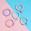 Bracelet Acrylic Heart And Flower Pattern Hand Beaded Polishing Style For Women