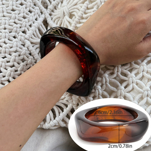 Bracelet Acrylic Resin Exaggerated Geometric Handmade Splicing