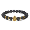 Bracelet Agate Volcanic Stone Beaded Copper Geometric Handmade Unisex Spartan Warrior Helmet Woven Yoga