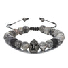 Bracelet Agate Volcanic Stone Beaded Copper Geometric Handmade Unisex Spartan Warrior Helmet Woven Yoga