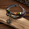 Bracelet Alloy Bohemian Braided Rope Stacked Metal Sun Constellation Pendant Electroplating Women's