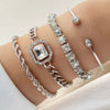 Bracelet Alloy Geometric Diamond Square