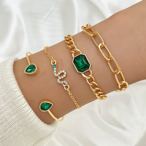 Bracelet Alloy Geometric Diamond Square