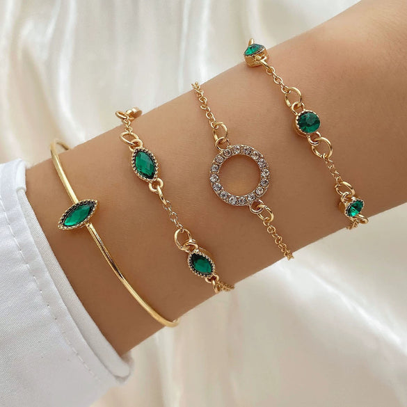 Bracelet Alloy Geometric Diamond Square