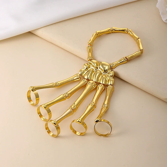 Bracelet Alloy Geometric Punk Skull Bones Electroplating Unisex