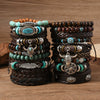 Bracelet Alloy Geometric Vintage Hand Knitting Unisex Sunflower Feather Cow's Head Multi Layer Elastic Rope Coconut Shell