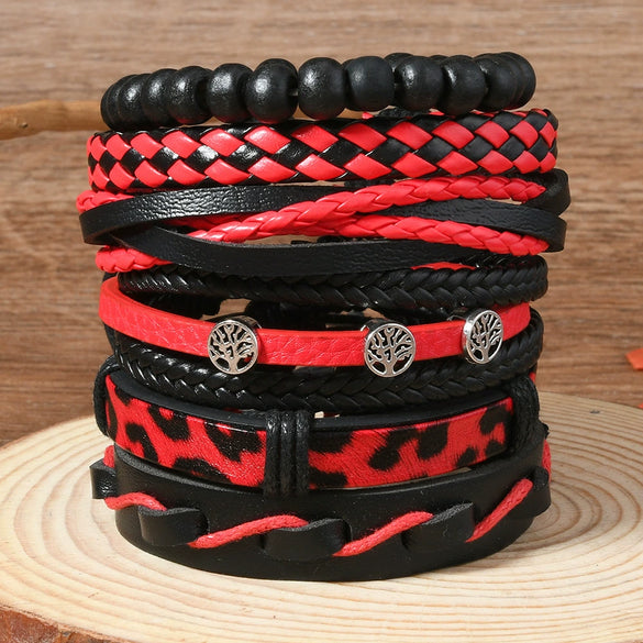 Bracelet Alloy Geometric Vintage Handwoven Life Tree Feather Cow Head Style