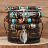 Bracelet Alloy Geometric Vintage Handwoven Life Tree Feather Cow Head Style