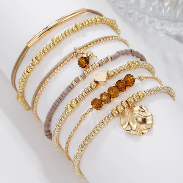 Bracelet Alloy Glass Beads Geometric Handmade Bohemian Style Unisex Women's