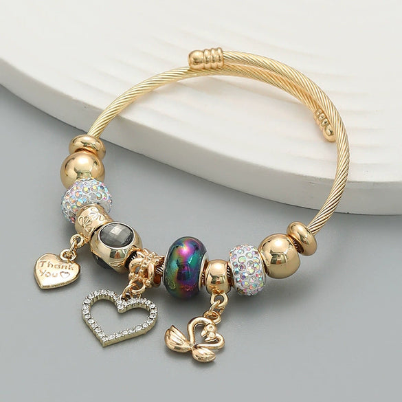 Bracelet Alloy Heartshaped Geometric Diamond Women's Couple Jewelry