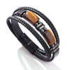 Bracelet Alloy Multilayer Leather Tiger Eye Handmade Geometric Style Unisex