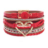 Bracelet Alloy Pu Artificial Leather Heart Geometric Electroplating Women's