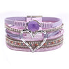 Bracelet Alloy Pu Artificial Leather Heart Geometric Electroplating Women's
