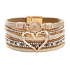 Bracelet Alloy Pu Artificial Leather Heart Geometric Electroplating Women's