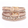 Bracelet Alloy Pu Artificial Leather Heart Geometric Electroplating Women's