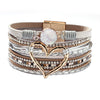 Bracelet Alloy Pu Artificial Leather Heart Geometric Electroplating Women's