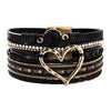 Bracelet Alloy Pu Artificial Leather Heart Geometric Electroplating Women's
