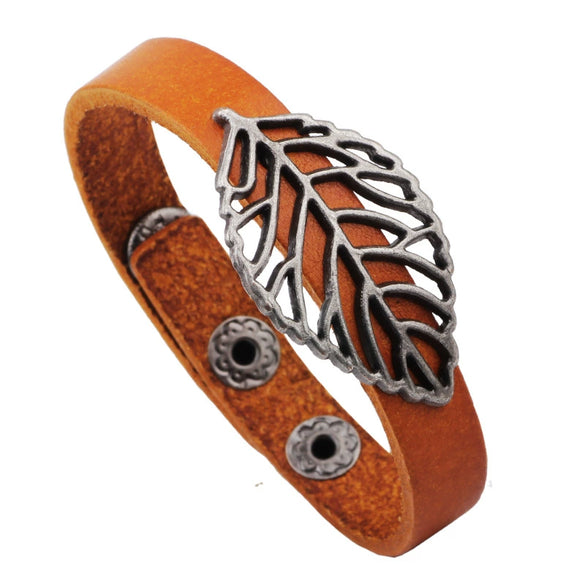 Bracelet Alloy Retro Hollow Leaf Wraparound Electroplating Styling