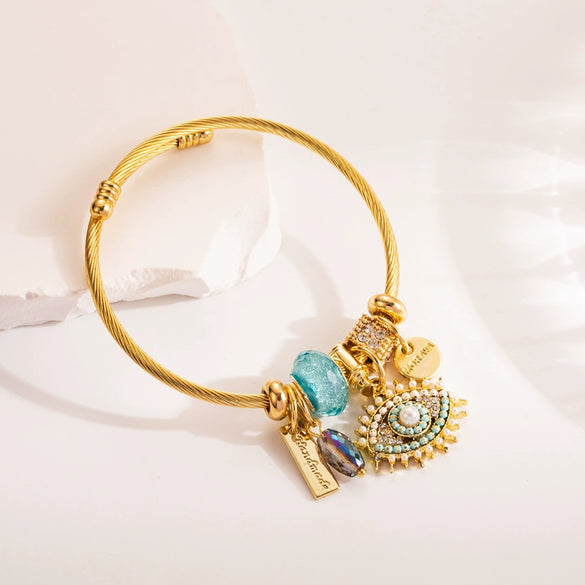 Bracelet Alloy Titanium Steel Animals Zodiac Heart Pendant For Women