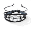 Bracelet Alloy Woven Leather English Letter Handmade