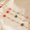 Bracelet And Necklace Jewelry Stainless Steel Gold Plated Handmade With Floral Pattern O Shaped Chain For Women