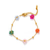 Bracelet And Necklace Jewelry Stainless Steel Gold Plated Handmade With Floral Pattern O Shaped Chain For Women
