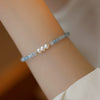 Bracelet Aquamarine Pearl Geometric Handmade For Women