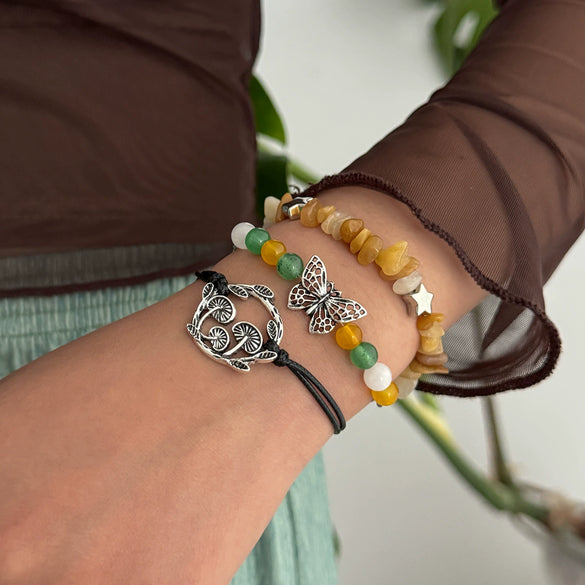 Bracelet Artificial Crystal Beaded Star Geometric Animal Zodiac Retro Electroplated