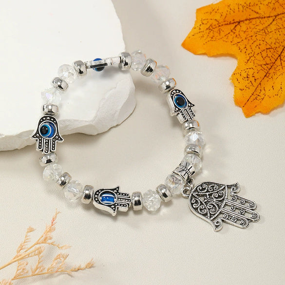 Bracelet Artificial Crystal Blue Eye Handmade