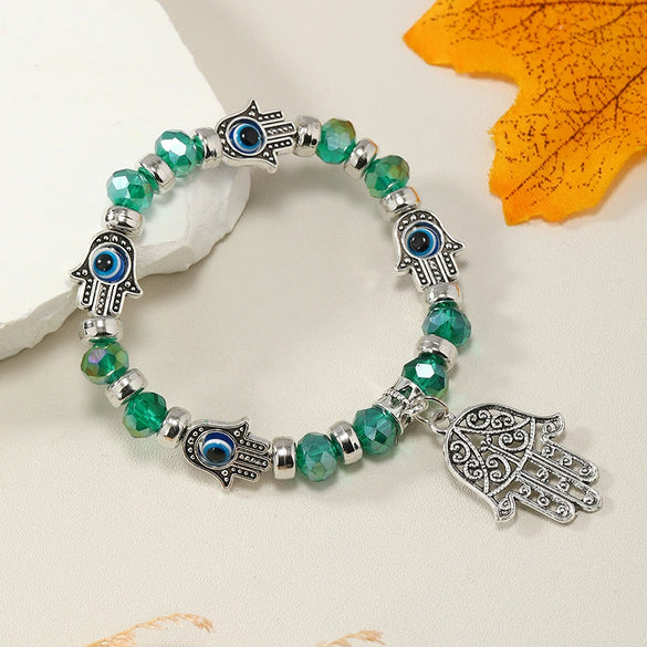 Bracelet Artificial Crystal Blue Eye Handmade