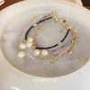 Bracelet Artificial Crystal Freshwater Pearl Geometric Handmade Women's