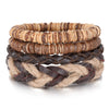 Bracelet Artificial Leather Geometric Hand Knitted Bohemian Style For Men And Women