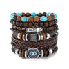 Bracelet Artificial Leather Geometric Hand Knitted Bohemian Style For Men And Women