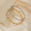 Bracelet Bamboo Titanium Steel Micropaved Simple Light Luxury Retro Allmatch Women's