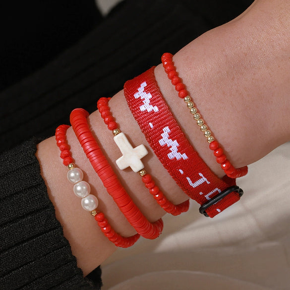 Bracelet Beaded Geometric Handmade Unisex