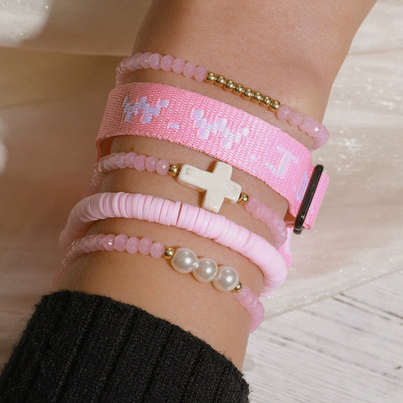 Bracelet Beaded Geometric Handmade Unisex