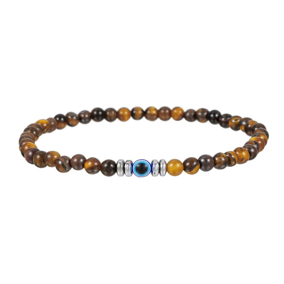 Bracelet Black Frosted Volcanic Stone Geometric Handmade Unisex