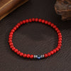 Bracelet Black Frosted Volcanic Stone Geometric Handmade Unisex
