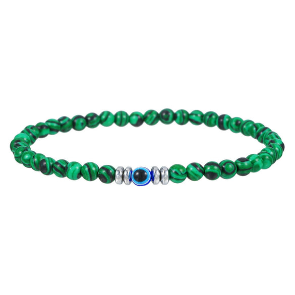Bracelet Black Frosted Volcanic Stone Geometric Handmade Unisex