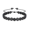 Bracelet Black Gall Stone Geometric Handmade Square Round Rivet Flat Beads Unisex