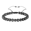 Bracelet Black Gall Stone Geometric Handmade Square Round Rivet Flat Beads Unisex