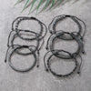 Bracelet Black Gall Stone Geometric Handmade Square Round Rivet Flat Beads Unisex