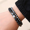 Bracelet Black Matte Copper Inlaid With Zircon Geometric Handmade Unisex
